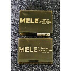 Mele Clamshell Jewelry Box Lot 2 New Old Stock Deadstock Fashion Jewel Case‎ VTG